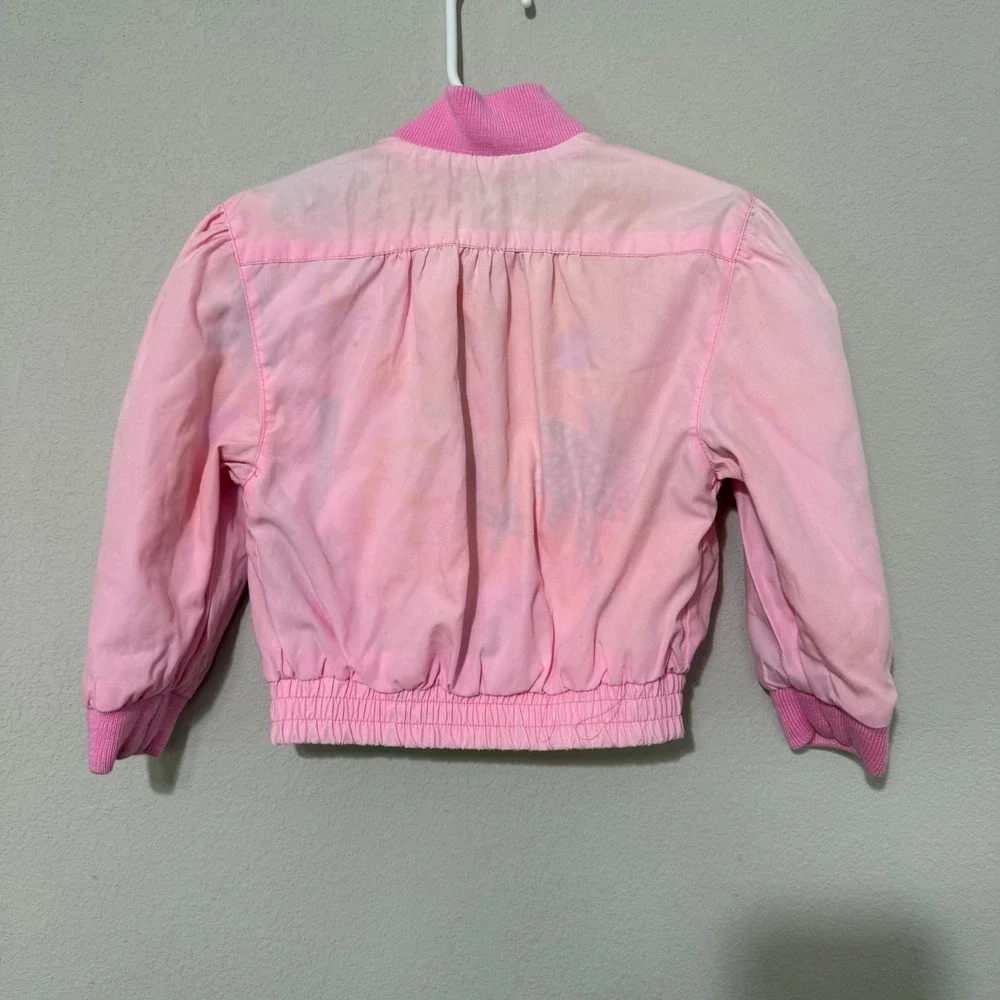 Vintage London Fog Toddler Girl 3T Reversible Pink Bomber Jacket 90's Multicolor - Picture 4 of 9
